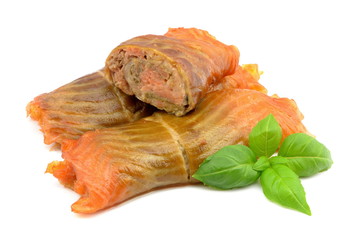 roladki z łososia wędzonego