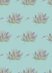 Floral lavender retro vintage background, vector illustration