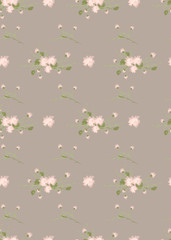 Floral carnation retro vintage background, vector illustration