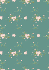 Floral carnation retro vintage background, vector illustration
