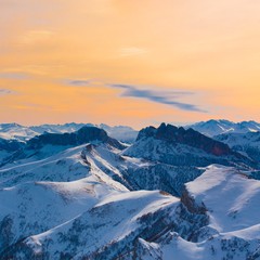 Mountain sunset winter!