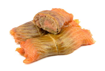 roladki z łososia wędzonego