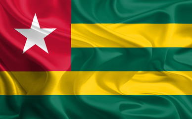 Obraz premium Waving Fabric Flag of Togo