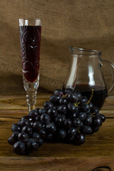 Bunch of dark grapes