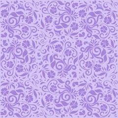Purple Ornamental Floral Seamless Pattern