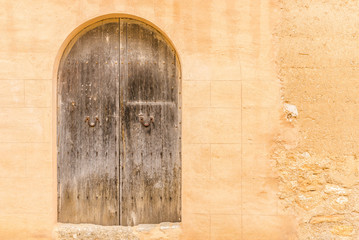 Antike Holztür Gebäude Altstadt Mediterran