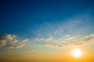 sun and blue sky and cloudy