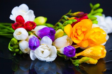 bouquet  flowers freesia