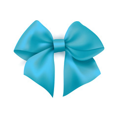 Realistic blue gift ribbon