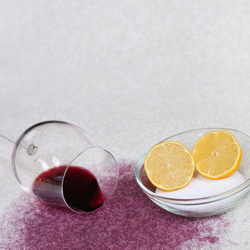 Red wine, salt and lemon