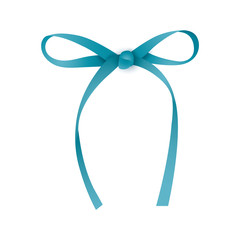 Realistic blue gift ribbon