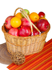  fruits in wicker basket