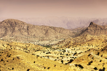 Desert landscape in Antiatlas Mountains, Morocco, Africa
