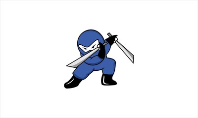 Blue Vector Ninja Kids Logo