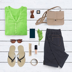 collage of women's clothing