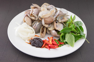 Clams with ingredient