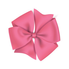 Realistic pink gift ribbon