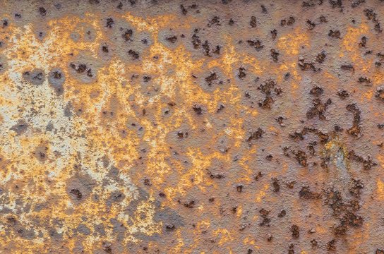 old brown painted steel plate with rust