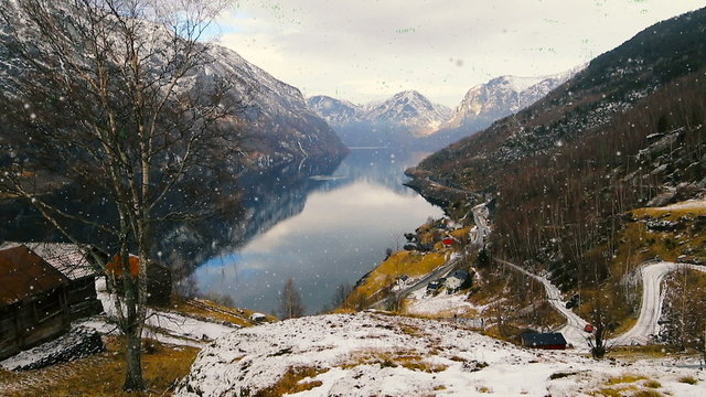View from Otternes towards Aurland Norway
