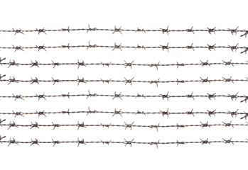 barbed wire , isolated on white background