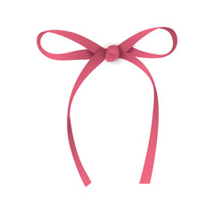 Realistic pink gift ribbon