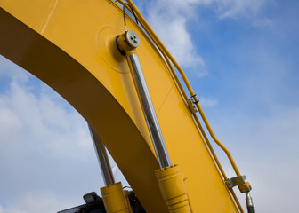 Detail of hydraulic bulldozer piston