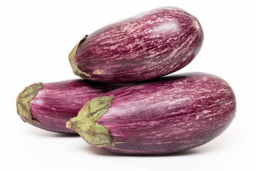 eggplants isolated on a white background.