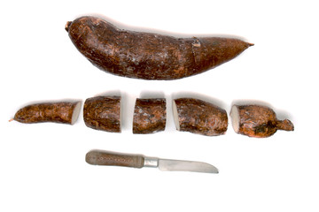 Cassava root isolated on a white background