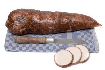 Cassava root isolated on a white background