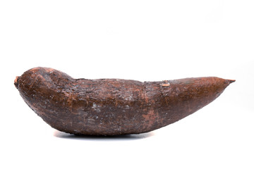 Cassava root isolated on a white background