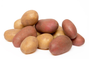 potatoes isolated on a white background.
