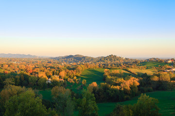 Autumn hills panorama, Italian landscape