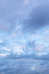 Naklejka na ściany i meble blue clouds in twiling sky in winter