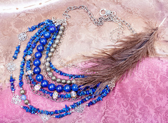 blue lapis lazuli necklace from natural gemstones