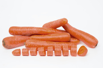 carrots isolated on a white background.