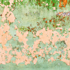 square background from peeling paint on wall