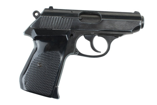 police pistol isolated on white background