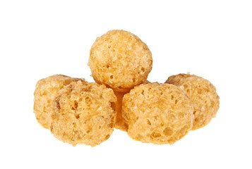 Cereal balls on white background