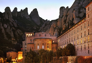 Santa Maria de Montserrat Abbey near Barcelona. Spain