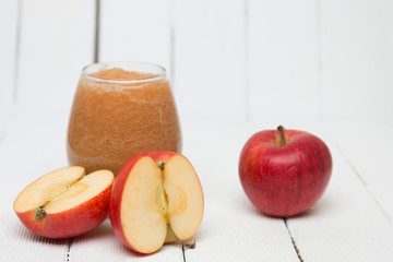 Fresh apple juice isolated on a white background.