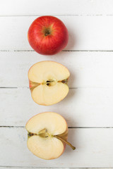 Fresh tasty red apple fruits isolated on a white background.