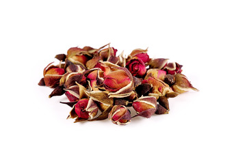 rose tea isolated on white background