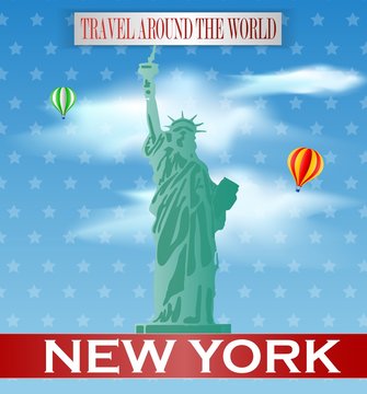 Vintage New York Travel vacation poster