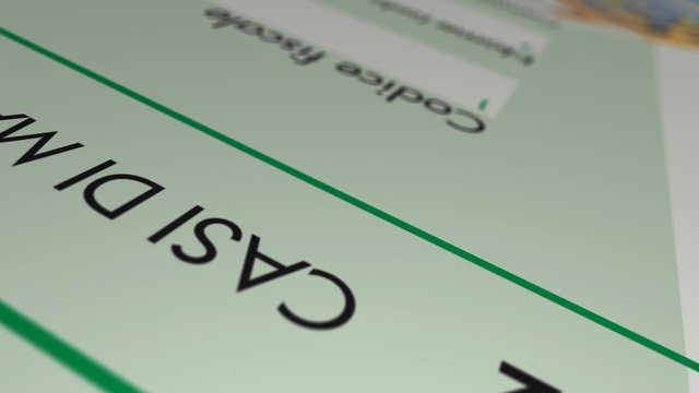 camera panning on a 770 italian tax form with euro banknotes