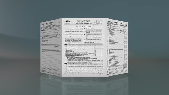 geometric shape made with Usa tax forms that rotates on itself, alpha mask