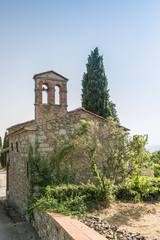 Fototapeta premium The small Church of Mountain in the hills of Cortona, Tuscany, Italy