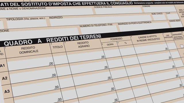 camera panning on a 730 italian tax form