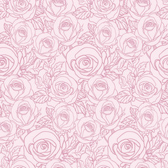 Fototapeta na wymiar Vector seamless pattern with roses