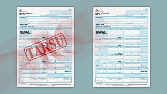 f24 italian tax forms that scroll from left to right and stamps with the name of the taxes