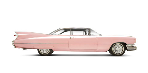Cadillac Eldorado 1959 isolé sur blanc. Tous les logos supprimés.
